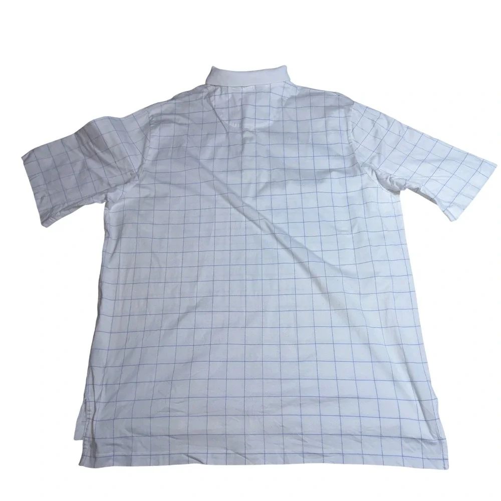 Polo Golf Ralph Lauren Mens XL White Blue Windowpane Check Preppy shirt